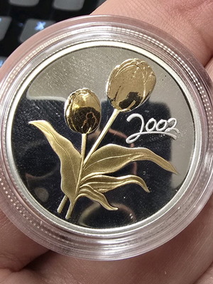 Αργυρό νόμισμα Καναδά 50 cents 2002 καινούργιο, ασήμι 925 με επιχρύσωση