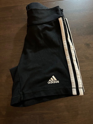 Adidas women's shorts XS black with white stripes like new