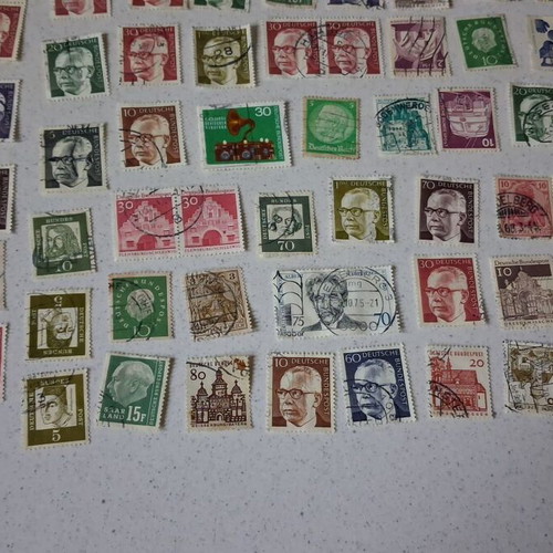 German stamps used, pack of 319 collectible vintage pieces
