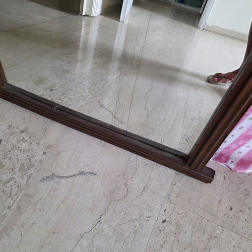 Vintage walnut wood mirror used with decorative frame