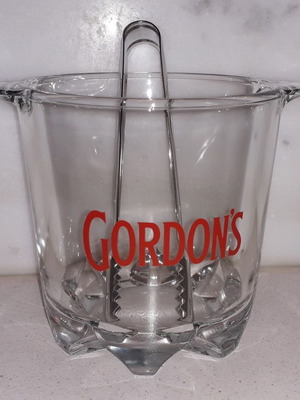 Gordon's ice bucket with tongs used