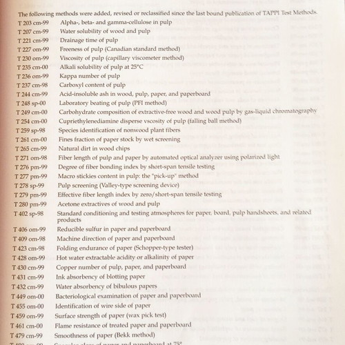 TAPPI Technology Park 200-01 Test Methods book like new in English