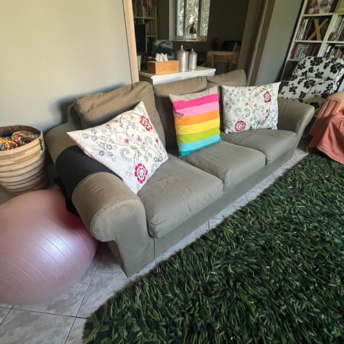 IKEA Fothult vintage three-seater sofa used, khaki
