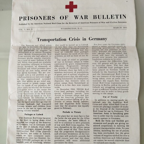 Prisoner of War Bulletin American Red Cross March 1945 new