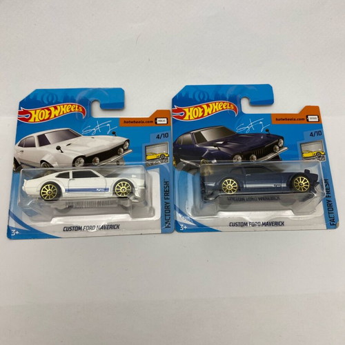 Hot Wheels Custom Ford Maverick new, pack white and blue Factory Fresh 2018