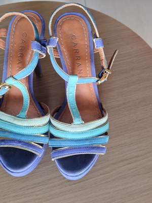 Carrano high-heeled sandals like new, blue shades, size 36