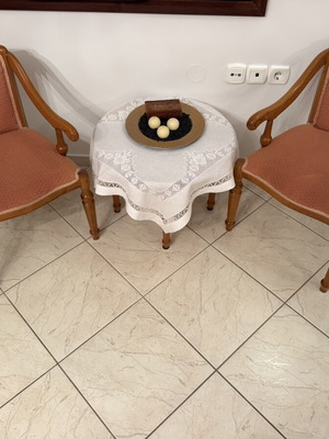 Wooden table with 2 chairs set, classic design
