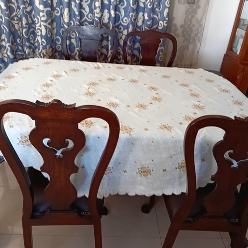 Tablecloth with Handmade Karsaniko Embroidery, New, Linen Fabric