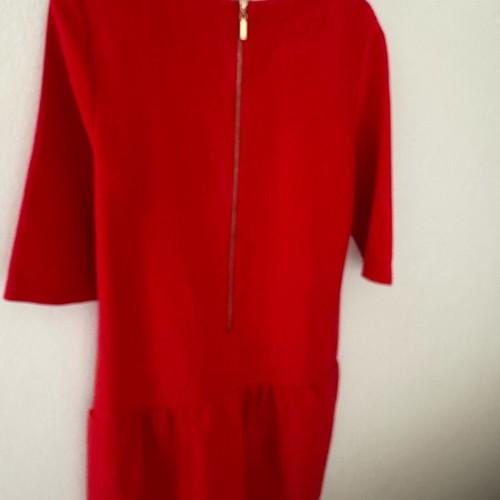 Dimopoulou Closet dress like new, red with ruffles and back zipper