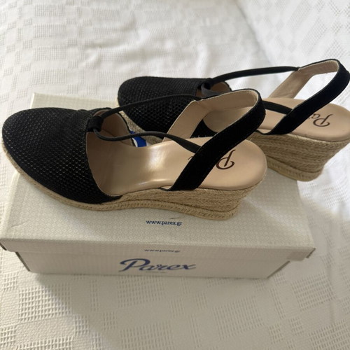 Parex women's black anatomical platform sandals new size 39
