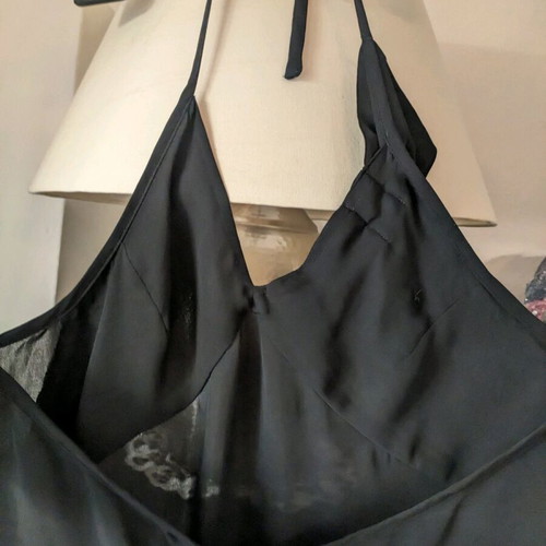 Sisley top like new, black, backless and semi-transparent