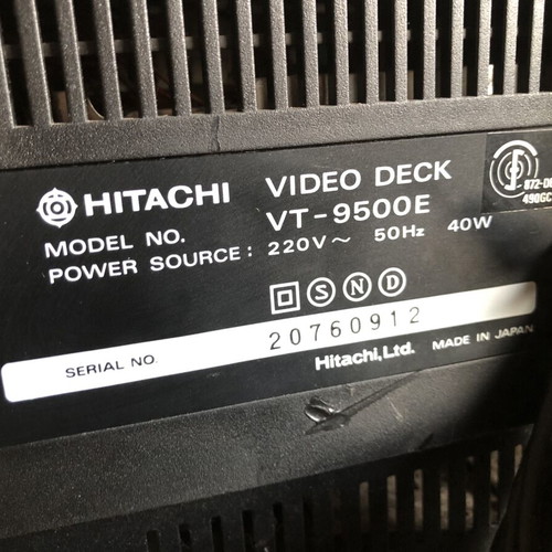 Hitachi VT-9300E Retro VHS Video Recorder, Made in Japan