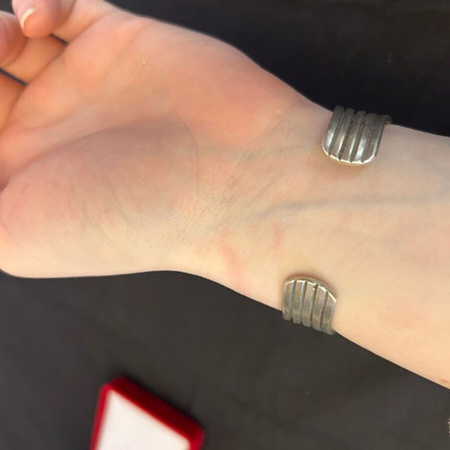 Vintage 925 silver bracelet cuff used, 19 cm