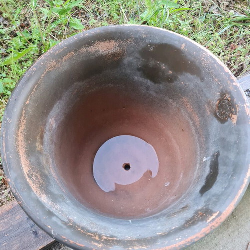 Ceramic planter used with embossed design
