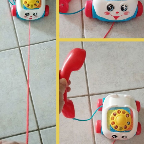Fisher Price pull toy phone and wooden animal puzzle set