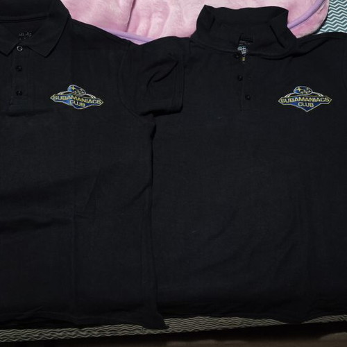 Subaru Subamaniacs Team Polo Shirt used, size Large, black