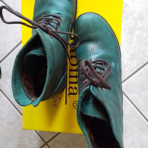 Fly London leather ankle boots green used size 38
