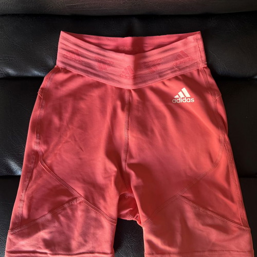 Adidas sports leggings shorts 2XS neon coral like new
