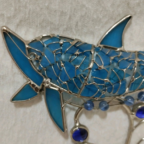 Stained glass dolphin like new handmade decoration