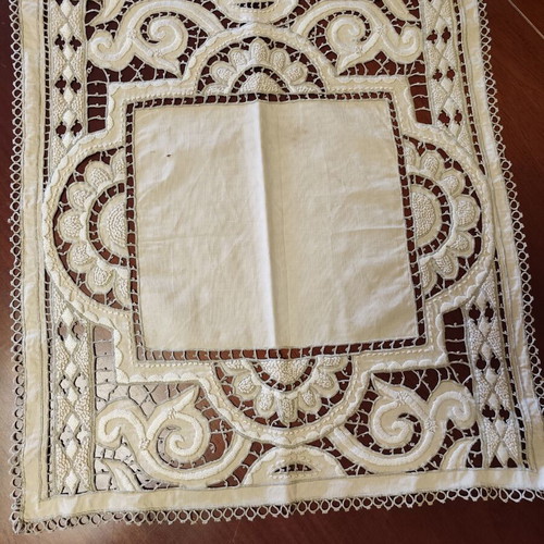 Handmade table runner 57 x 62 cm used