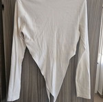 Cut Out Bodysuit like new, elastic cotton rib, white, one size