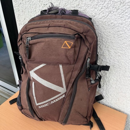 Magic Marine backpack used, brown and purple