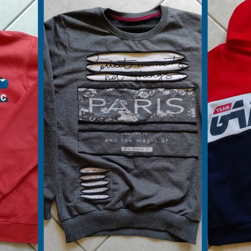 Boys' clothing set used, 3 pieces, Champion jacket and sweatshirts