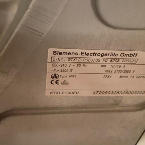 Siemens Siwatherm WTXL2100 Clothes Dryer like new, 7 kg capacity