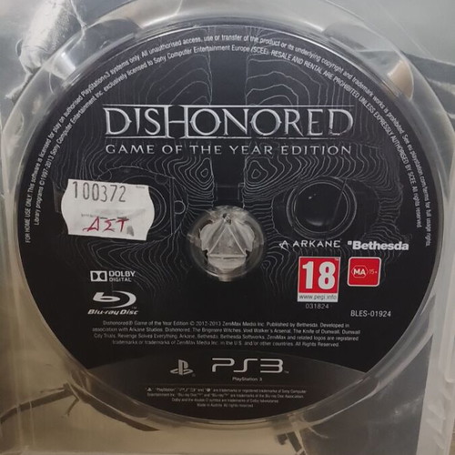 Dishonored Game of the Year Edition PlayStation 3 PS3 like new with manual