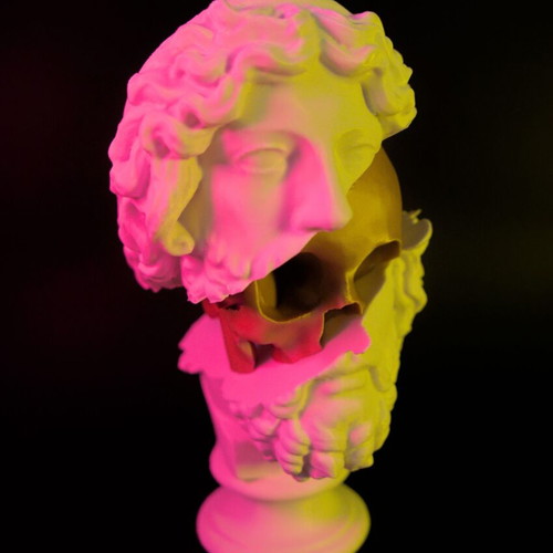 3D Printed Bust New Made Of Gold And White PLA