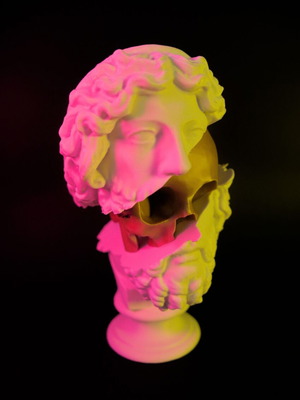 3D Printed Προτομή από χρυσό και λευκό PLA, ύψος 24 cm