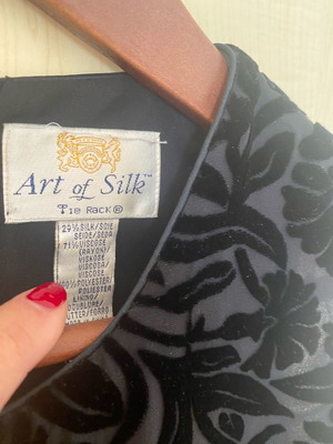 Velvet and silk blouse new, black, size S