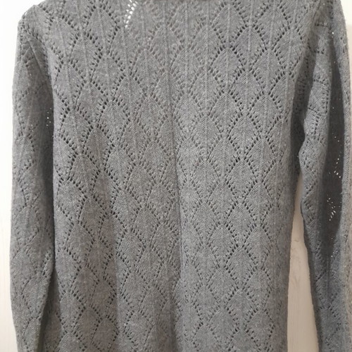 Knitted cardigan with pattern, like new, gray, size M