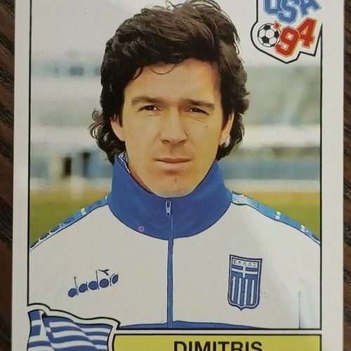 Panini stickers used from USA 94 World Cup with Saravakos and Nioplias