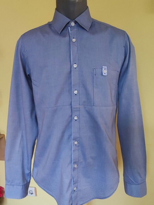 Hugo Boss Slim Fit Shirt S, blue-grey cotton