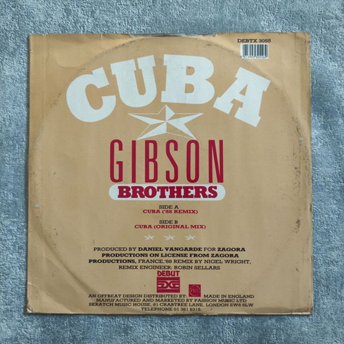 Gibson Brothers Cuba '88 Remix 12" Vinyl Maxi Single used