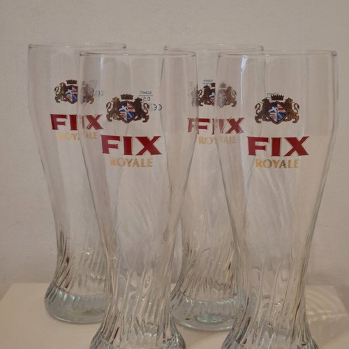 Collectible FIX Royale Weizen SAHM “PERLSEE” 0.5L Glasses Set of 4 like new