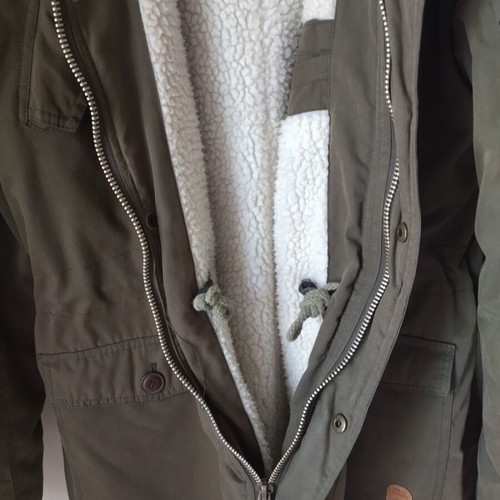 Tokyo Laundry men's parka jacket XL used, khaki with sherpa lining