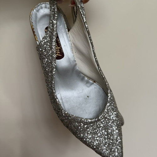 Rafael vintage glitter kitten heels size 36 used, silver
