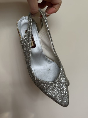 Rafael vintage glitter kitten heels size 36 used, silver