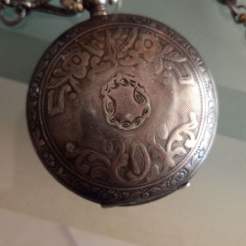 Louis Perret Les Brenets pocket watch used, silver, Ottoman era