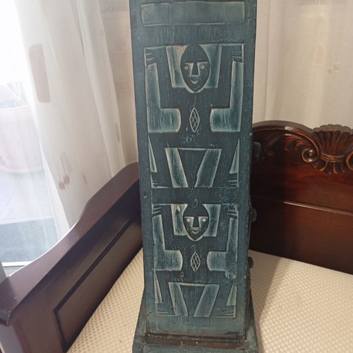 Vintage wooden jewelry box with drawers handmade, used, boho rustic style