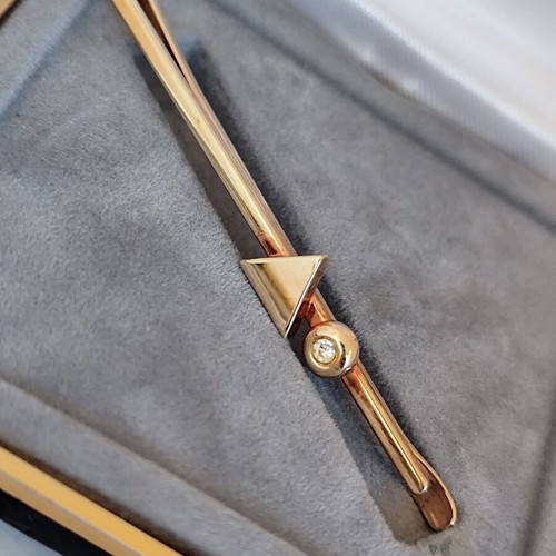 Ascot Vintage Gold Tie Clip with Authentic Case, like new