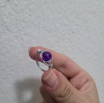 Purple wire wrapped ring handmade, like new, size 21Ø