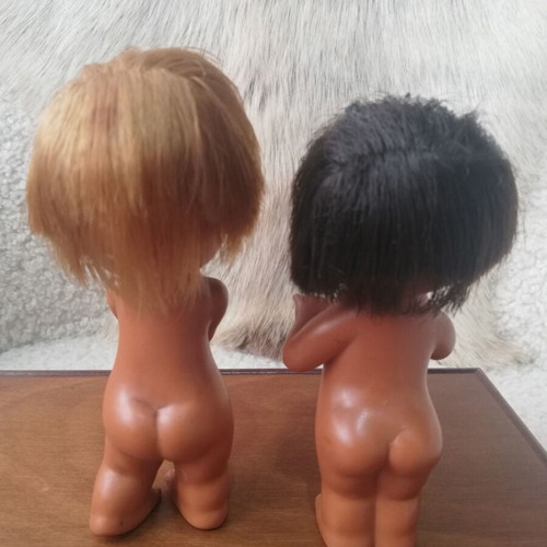Vintage Moody Cuties dolls used, rare pair from Sekiguchi