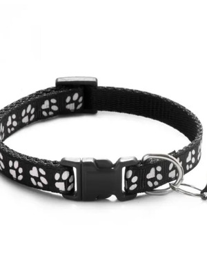 Περιλαίμιο γάτας Cute Paw Black καινούργιο με κουδουνάκι και πατουσάκια