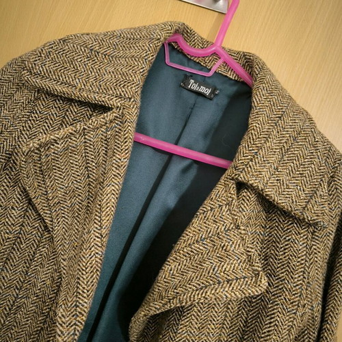 Toi&Moi coat beige brown with gold thread like new