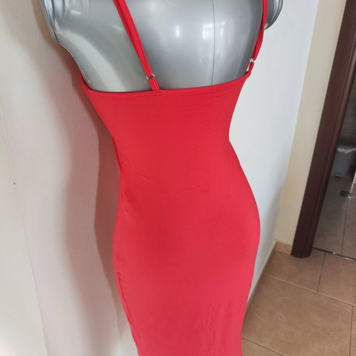 Bodycon dress like new, red, size S-M, viscose elastane