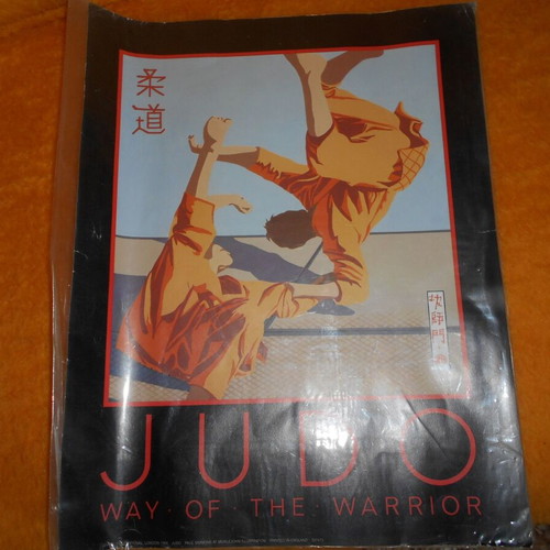 Judo poster used on cardboard 1984, 28x36cm