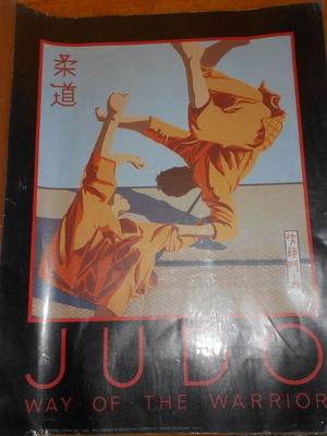 Judo poster used on cardboard 1984, 28x36cm
